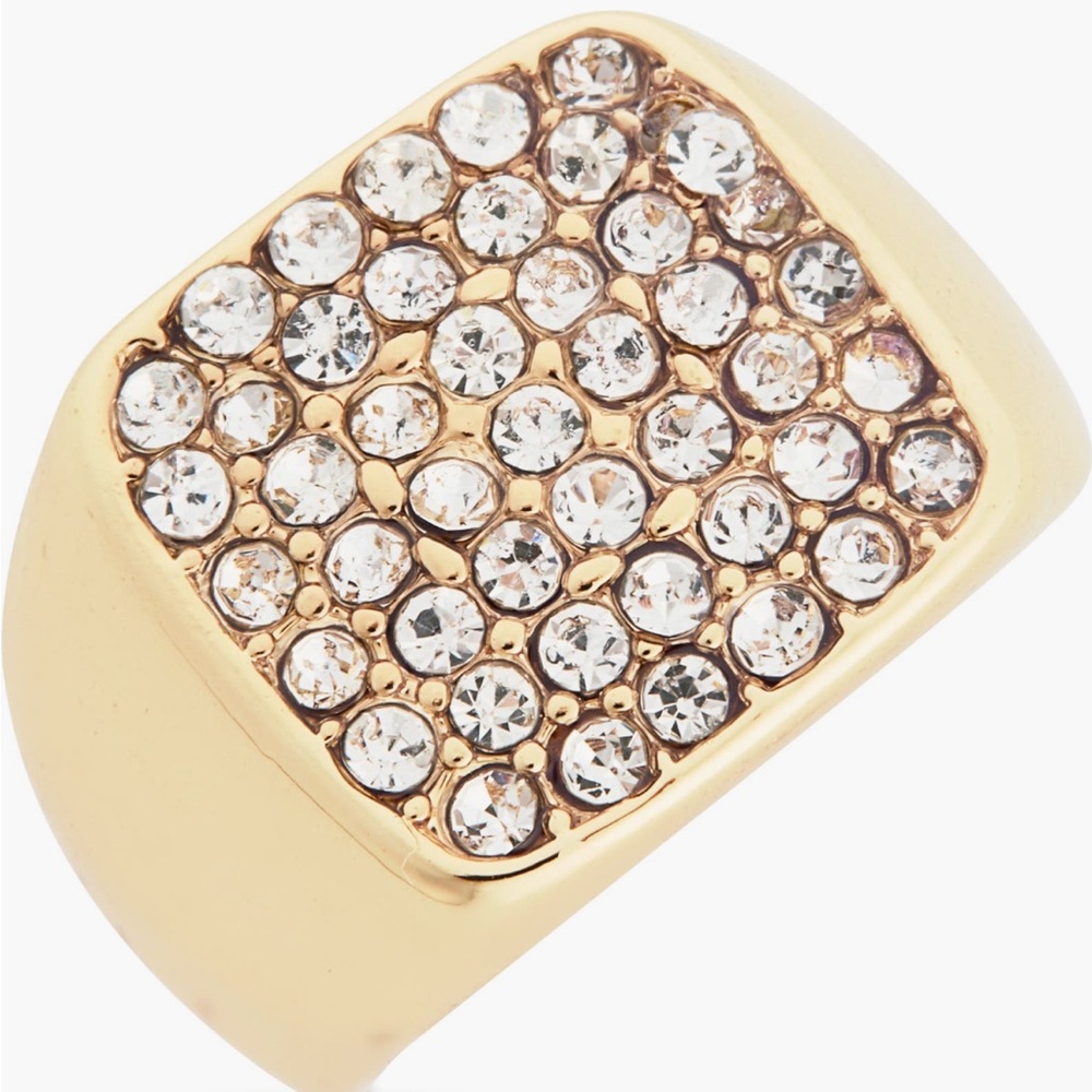 NORDSTROM  Pavé Crystal Signet Ring - size 7 - NWT